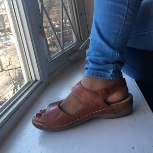 JOSEF SIEBEL BROWN SANDALS SIZE EUR 39 US 8.5